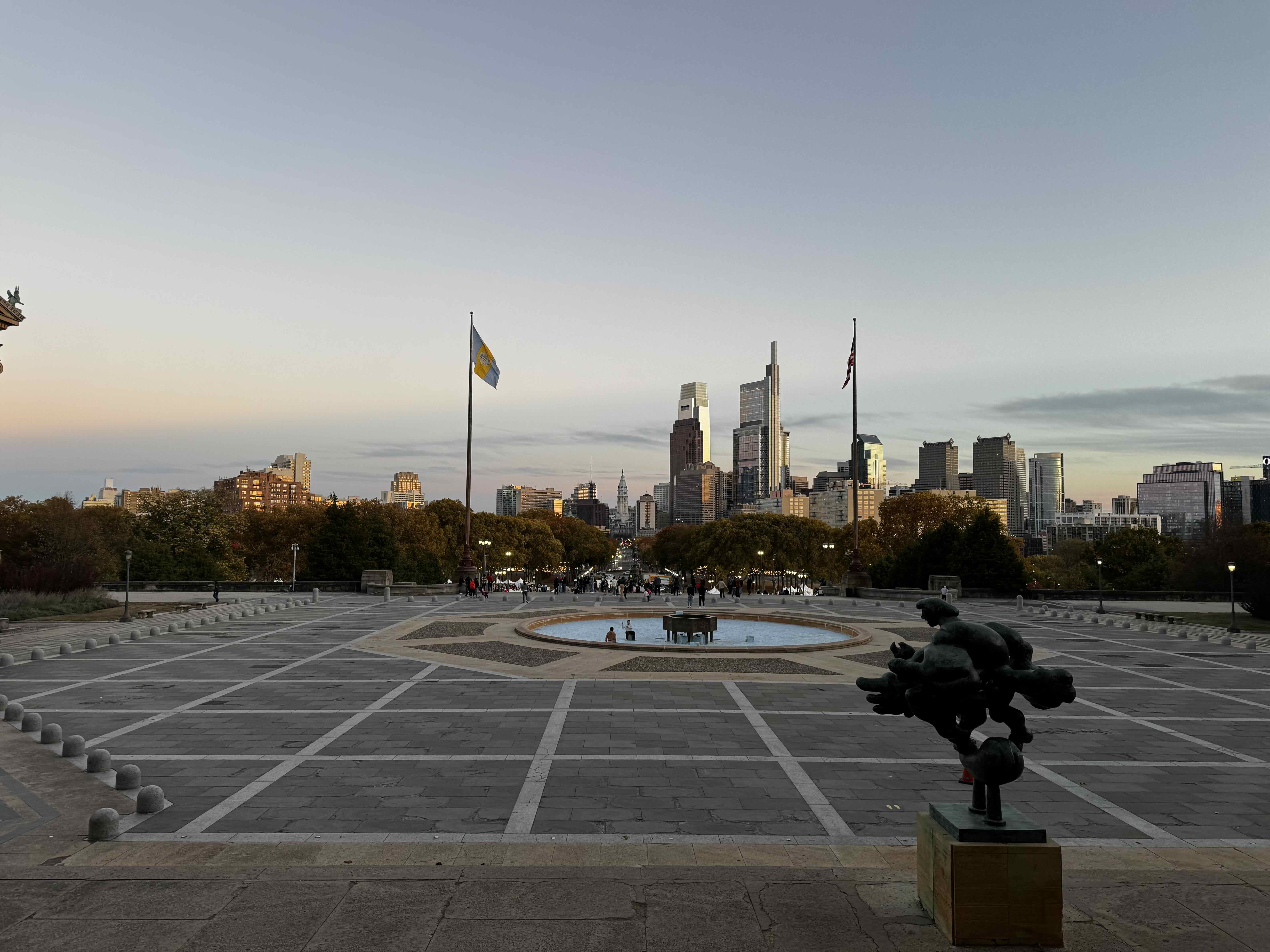 Overlooking the Parkway at the Rocky Steps_ Philly